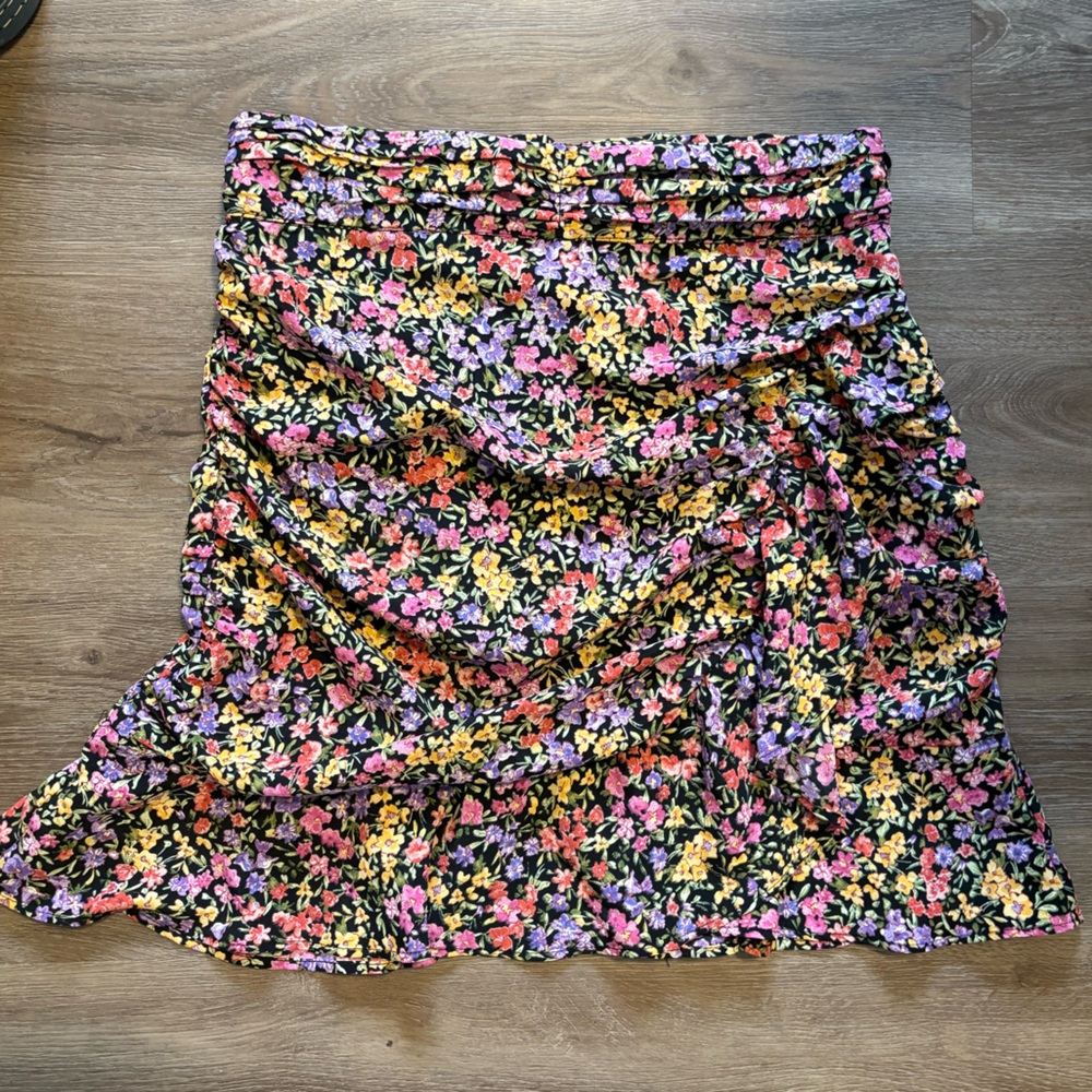 Zara Black Floral Skirt